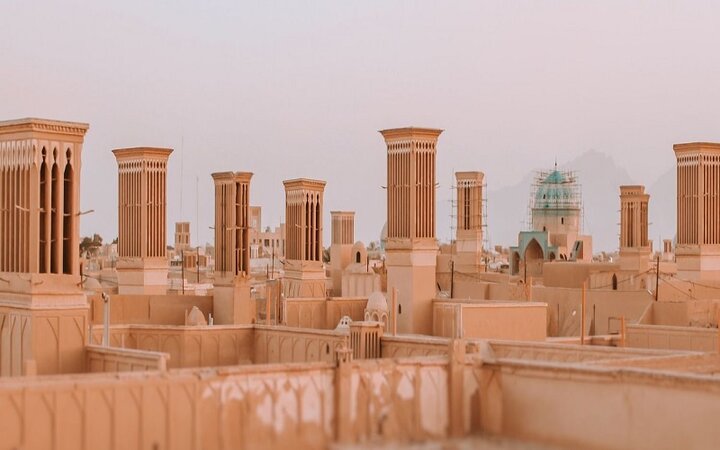 Wind towers and Old city of Yazd